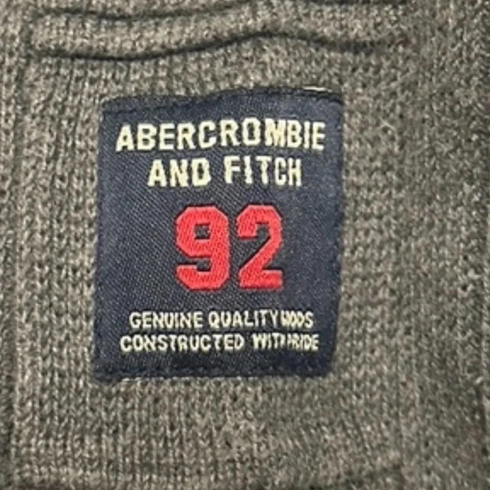 Vintage Y2K Abercrombie & Fitch A/92 Men’s XXL Gray Ribbed Sweater